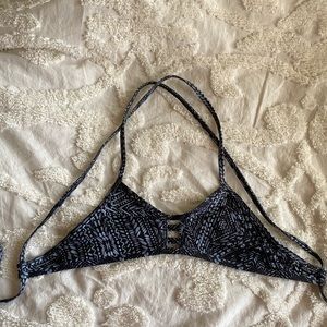 White and gray jolyn tomcat bikini top